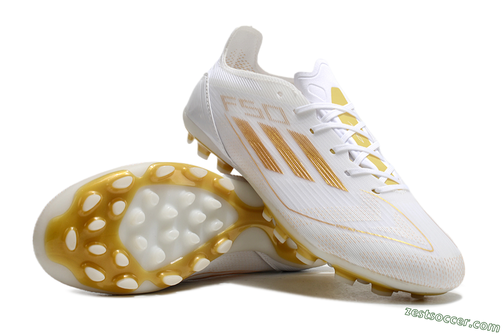 Adidas F50 Elite MG Low-Tops Soccer Cleats - White/Gold 3