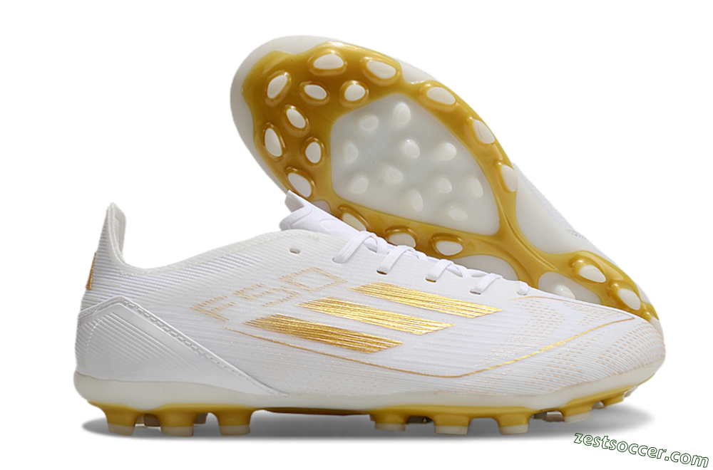 Adidas F50 Elite MG Low-Tops Soccer Cleats - White/Gold 0