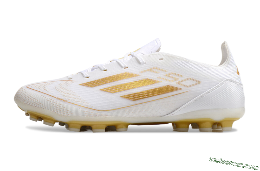 Adidas F50 Elite MG Low-Tops Soccer Cleats - White/Gold 2