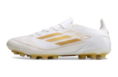 Adidas F50 Elite MG Low-Tops Soccer Cleats - White/Gold