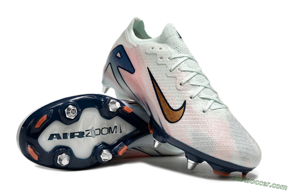 Nike Air Zoom Mercurial Vapor 16 Elite SG Low-Tops Soccer Cleats - Jade/Pink/Blue 3