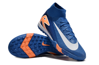 Nike Air Zoom Mercurial Superfly 10 Elite TF High-Tops Soccer Shoes - Blue/White/Orange