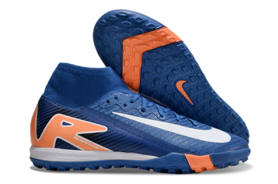 Nike Air Zoom Mercurial Superfly 10 Elite TF High-Tops Soccer Shoes - Blue/White/Orange