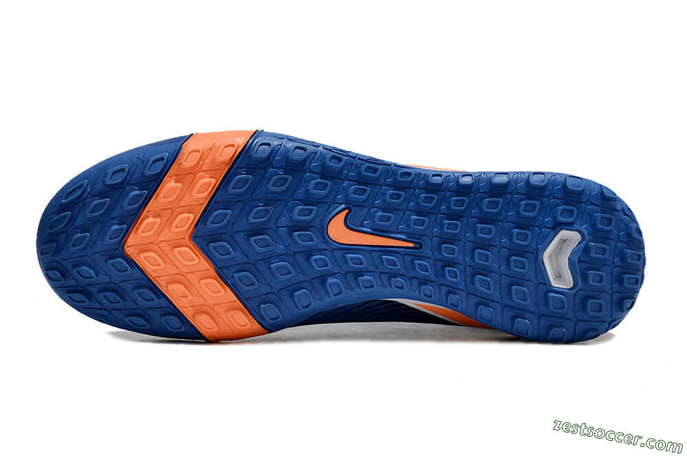 Nike Air Zoom Mercurial Superfly 10 Elite TF High-Tops Soccer Shoes - Blue/White/Orange 6