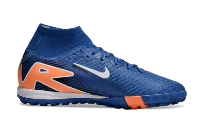 Nike Air Zoom Mercurial Superfly 10 Elite TF High-Tops Soccer Shoes - Blue/White/Orange