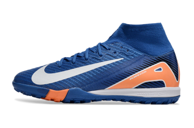 Nike Air Zoom Mercurial Superfly 10 Elite TF High-Tops Soccer Shoes - Blue/White/Orange