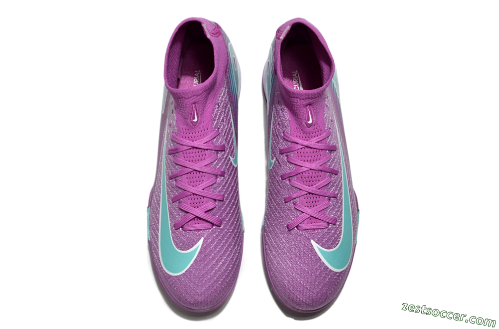Nike Air Zoom Mercurial Superfly 10 Elite TF High-Tops Soccer Shoes - Purple/Jade/White 4