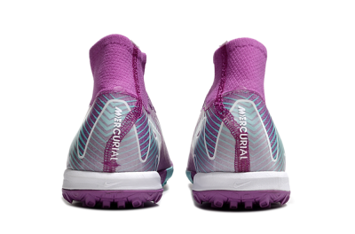 Nike Air Zoom Mercurial Superfly 10 Elite TF High-Tops Soccer Shoes - Purple/Jade/White