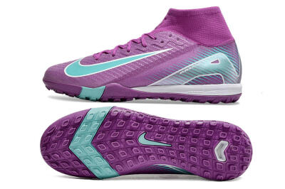 Nike Air Zoom Mercurial Superfly 10 Elite TF High-Tops Soccer Shoes - Purple/Jade/White