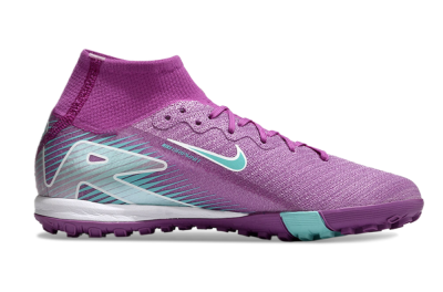 Nike Air Zoom Mercurial Superfly 10 Elite TF High-Tops Soccer Shoes - Purple/Jade/White