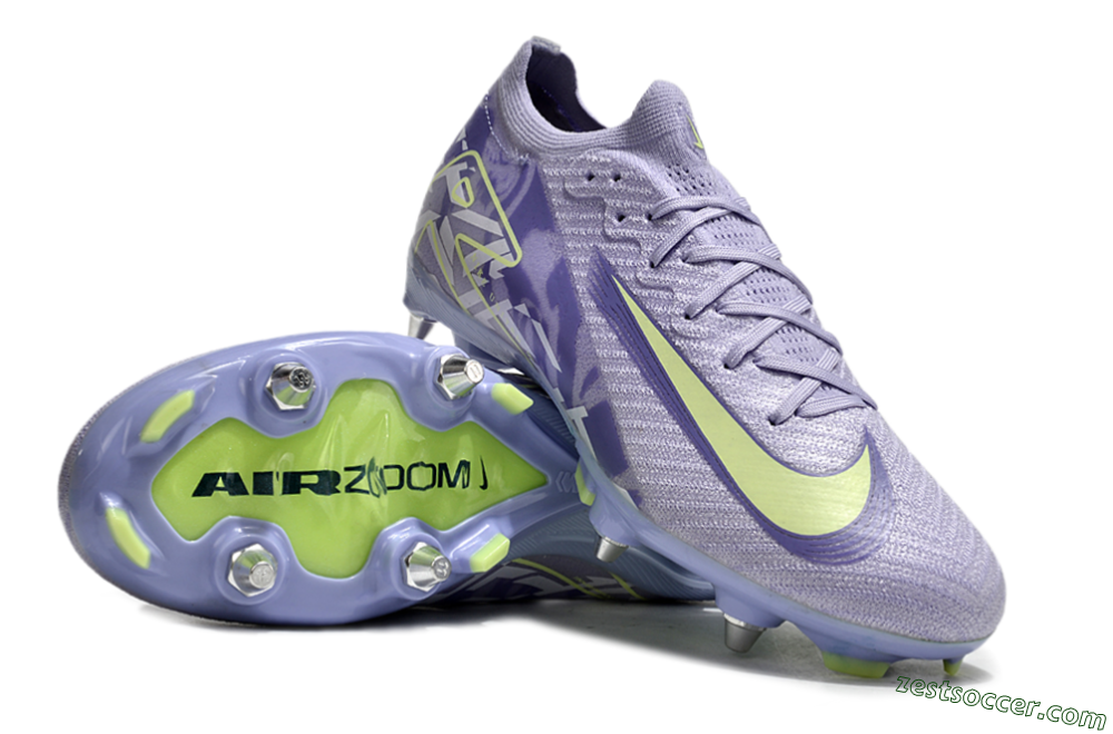 Nike Air Zoom Mercurial Vapor 16 Elite SG Low-Tops Soccer Cleats - Purple/Yellow/White 3