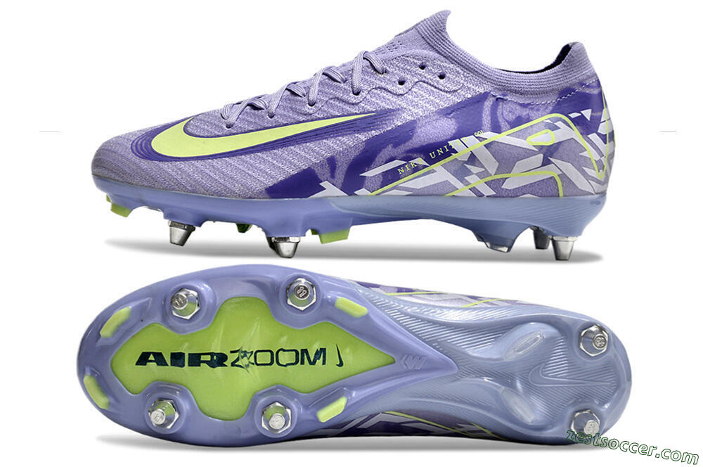 Nike Air Zoom Mercurial Vapor 16 Elite SG Low-Tops Soccer Cleats - Purple/Yellow/White 1