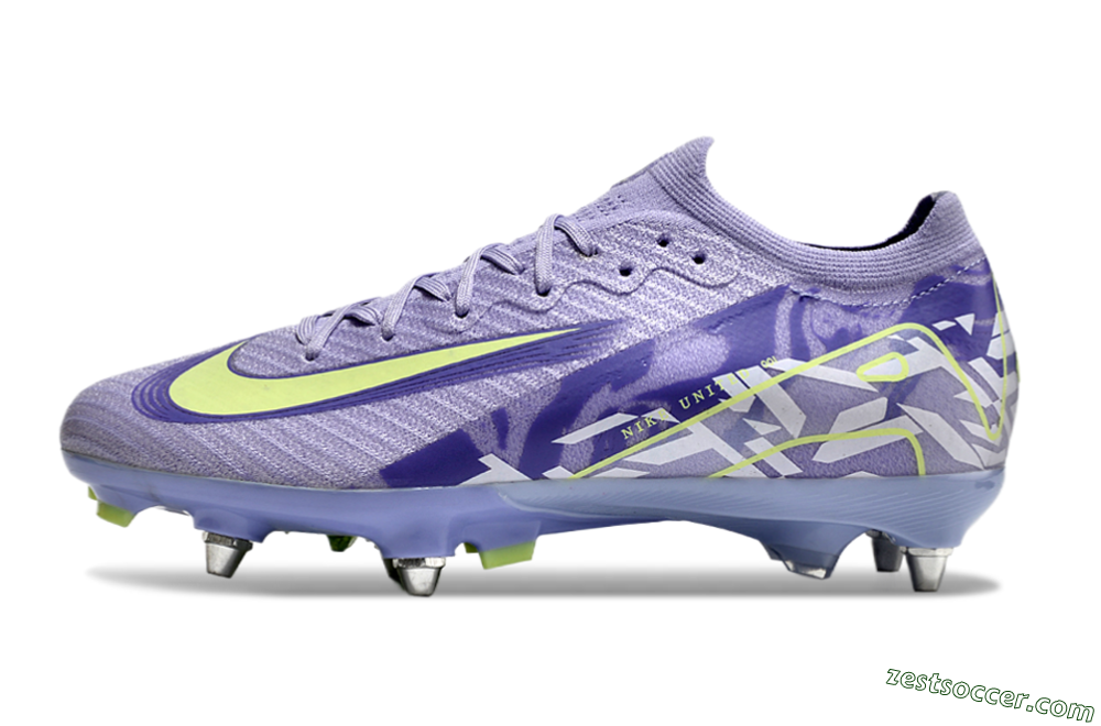 Nike Air Zoom Mercurial Vapor 16 Elite SG Low-Tops Soccer Cleats - Purple/Yellow/White 2