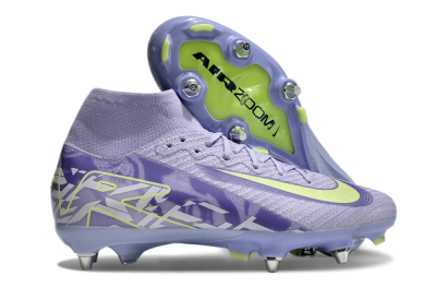 Nike Air Zoom Mercurial Superfly 10 Elite SG High-Tops Soccer Cleats - Purple/Yellow/White