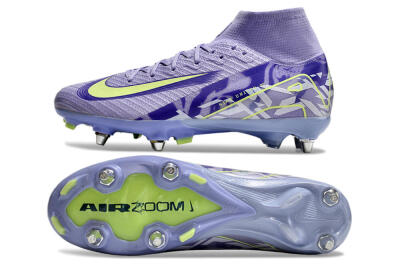 Nike Air Zoom Mercurial Superfly 10 Elite SG High-Tops Soccer Cleats - Purple/Yellow/White