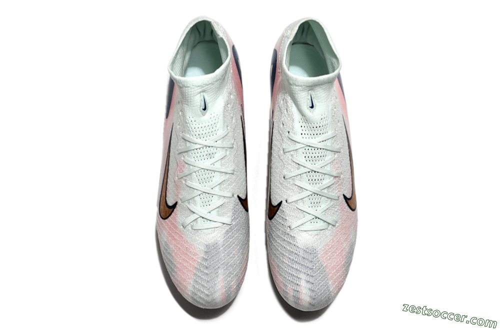 Nike Air Zoom Mercurial Superfly 10 Elite SG High-Tops Soccer Cleats - Jade/Pink/Gold/Blue 4