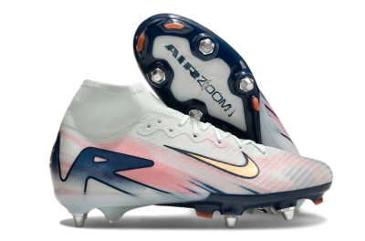 Nike Air Zoom Mercurial Superfly 10 Elite SG High-Tops Soccer Cleats - Jade/Pink/Gold/Blue