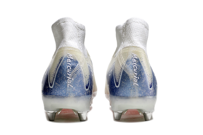 Nike Air Zoom Mercurial Superfly 10 Elite SG High-Tops Soccer Cleats - Beige/White/Blue