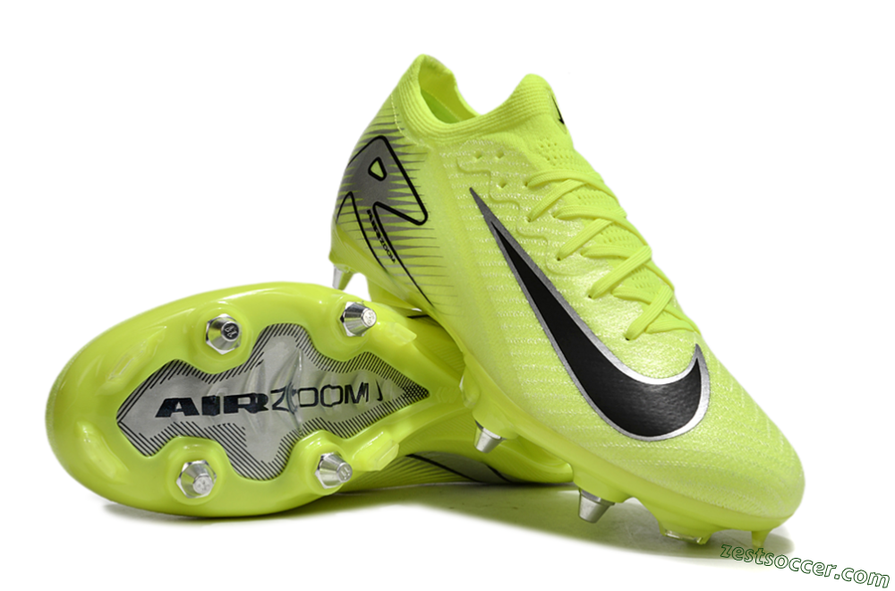 Nike Air Zoom Mercurial Vapor 16 Elite SG Low-Tops Soccer Cleats - Yellow/Silver/Black 3