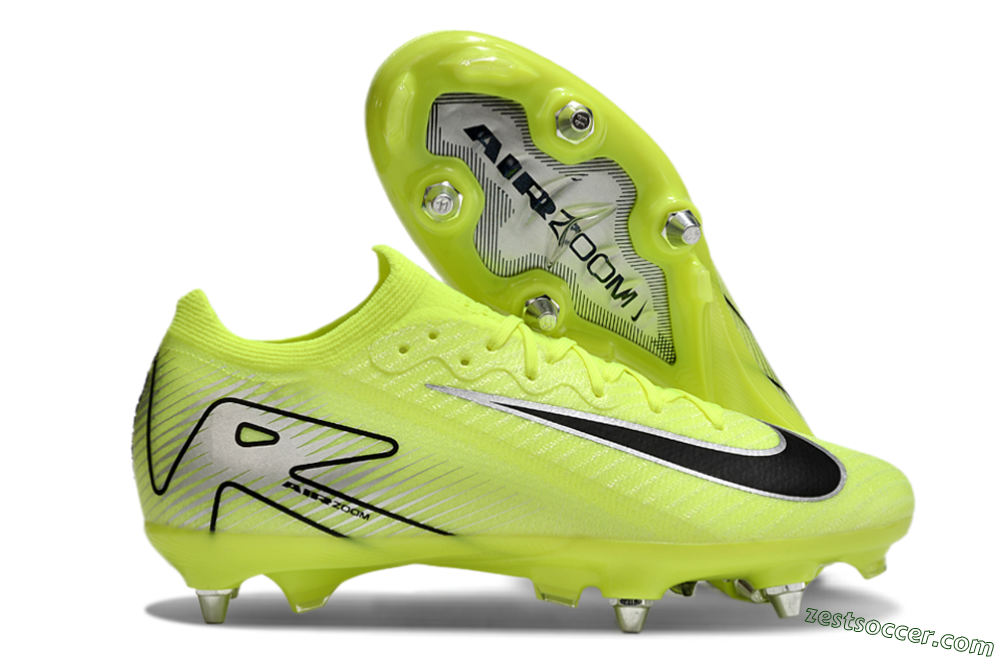 Nike Air Zoom Mercurial Vapor 16 Elite SG Low-Tops Soccer Cleats - Yellow/Silver/Black 0