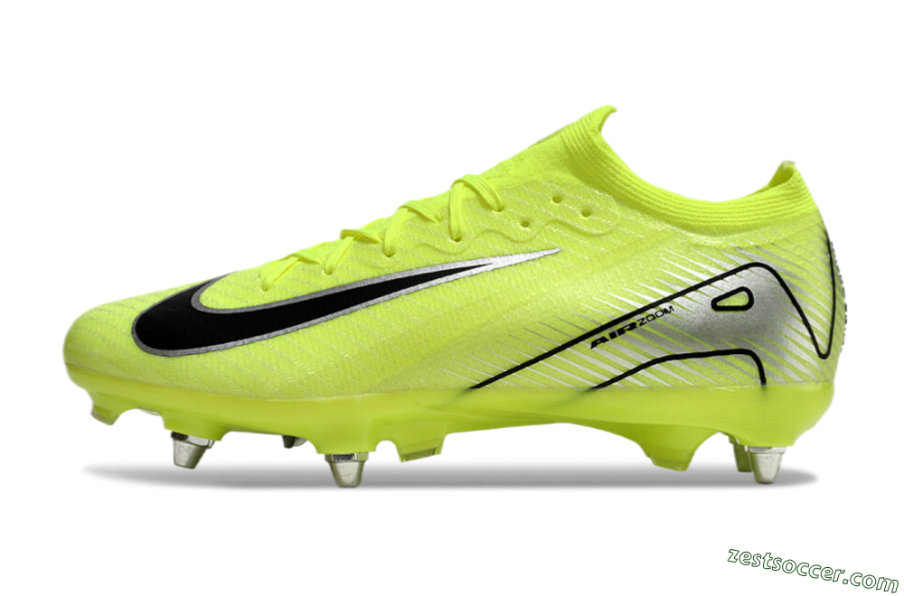 Nike Air Zoom Mercurial Vapor 16 Elite SG Low-Tops Soccer Cleats - Yellow/Silver/Black 2