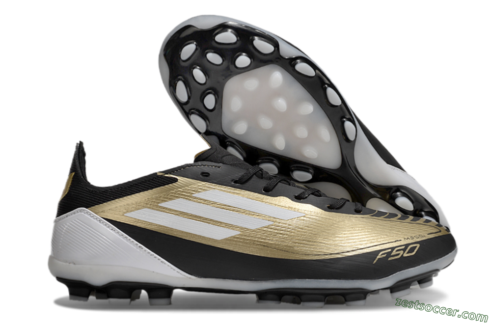 Adidas F50 Elite Messi MG Low-Tops Soccer Cleats - Gold/Black/White 0