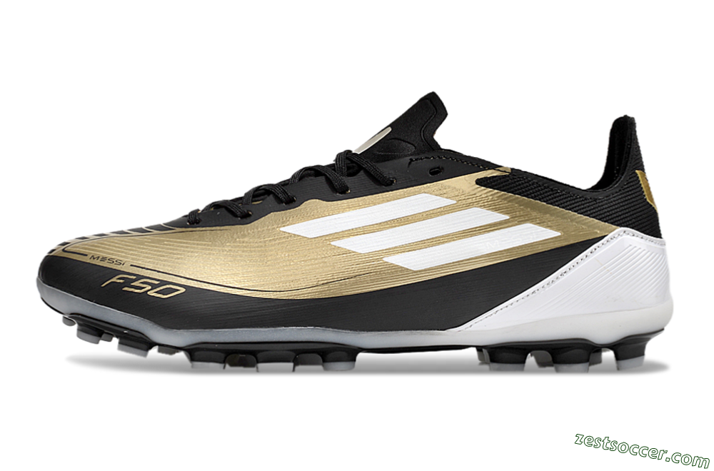 Adidas F50 Elite Messi MG Low-Tops Soccer Cleats - Gold/Black/White 2