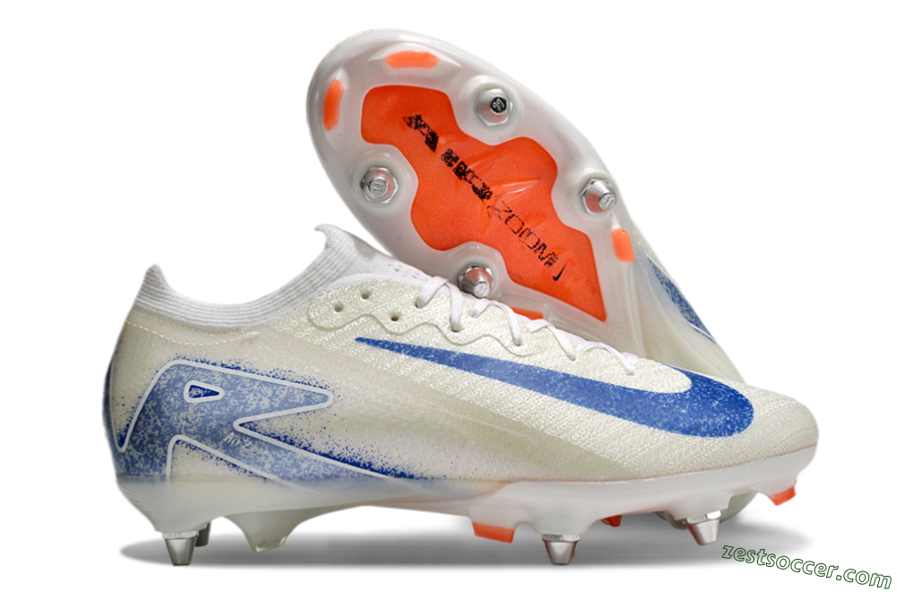 Nike Air Zoom Mercurial Vapor 16 Elite SG Low-Tops Soccer Cleats - Beige/Blue/White 0