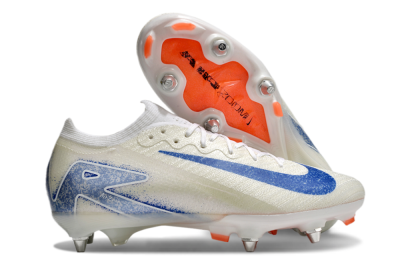 Nike Air Zoom Mercurial Vapor 16 Elite SG Low-Tops Soccer Cleats - Beige/Blue/White