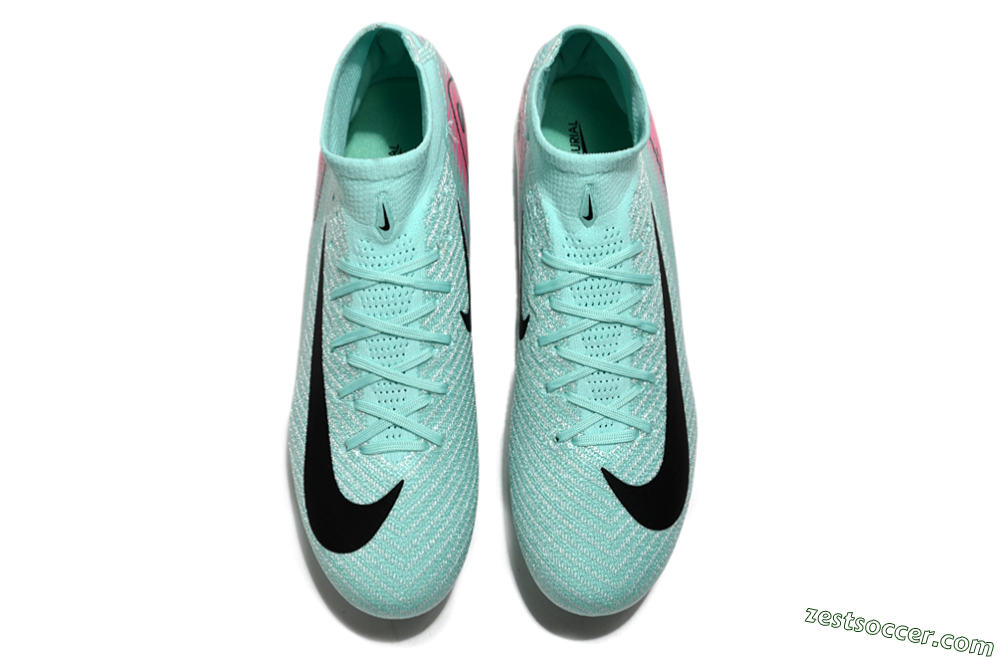 Nike Air Zoom Mercurial Superfly 10 Elite SG High-Tops Soccer Cleats - Jade/Black/Pink 4