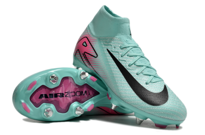 Nike Air Zoom Mercurial Superfly 10 Elite SG High-Tops Soccer Cleats - Jade/Black/Pink