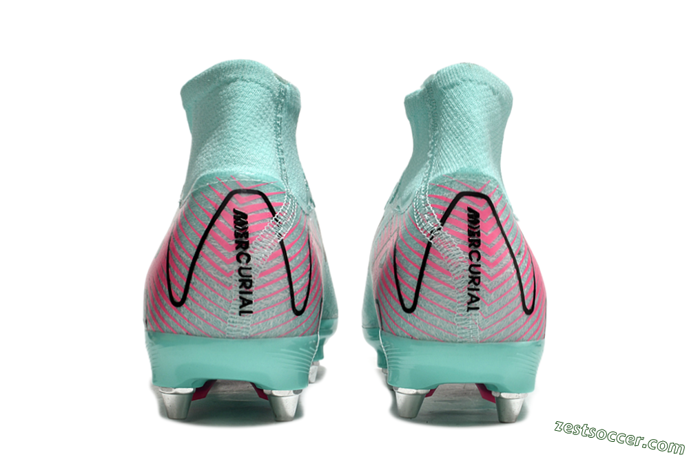 Nike Air Zoom Mercurial Superfly 10 Elite SG High-Tops Soccer Cleats - Jade/Black/Pink 5