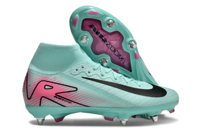 Nike Air Zoom Mercurial Superfly 10 Elite SG High-Tops Soccer Cleats - Jade/Black/Pink