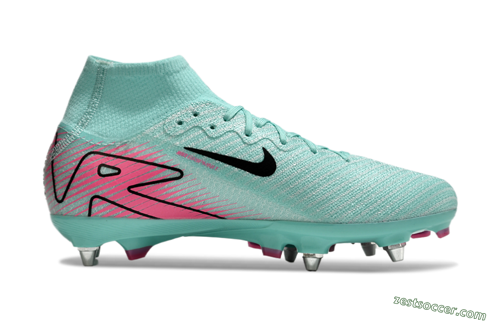 Nike Air Zoom Mercurial Superfly 10 Elite SG High-Tops Soccer Cleats - Jade/Black/Pink 7