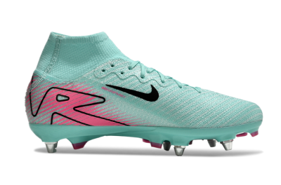 Nike Air Zoom Mercurial Superfly 10 Elite SG High-Tops Soccer Cleats - Jade/Black/Pink