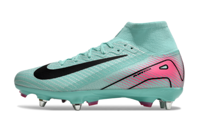 Nike Air Zoom Mercurial Superfly 10 Elite SG High-Tops Soccer Cleats - Jade/Black/Pink