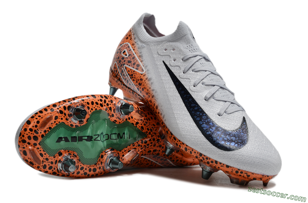 Nike Air Zoom Mercurial Vapor 16 Elite SG Low-Tops Soccer Cleats - Grey/Black/Leopard 3
