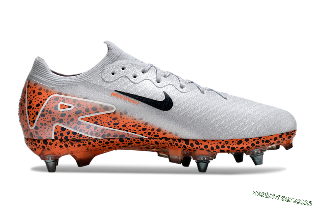 Nike Air Zoom Mercurial Vapor 16 Elite SG Low-Tops Soccer Cleats - Grey/Black/Leopard 7