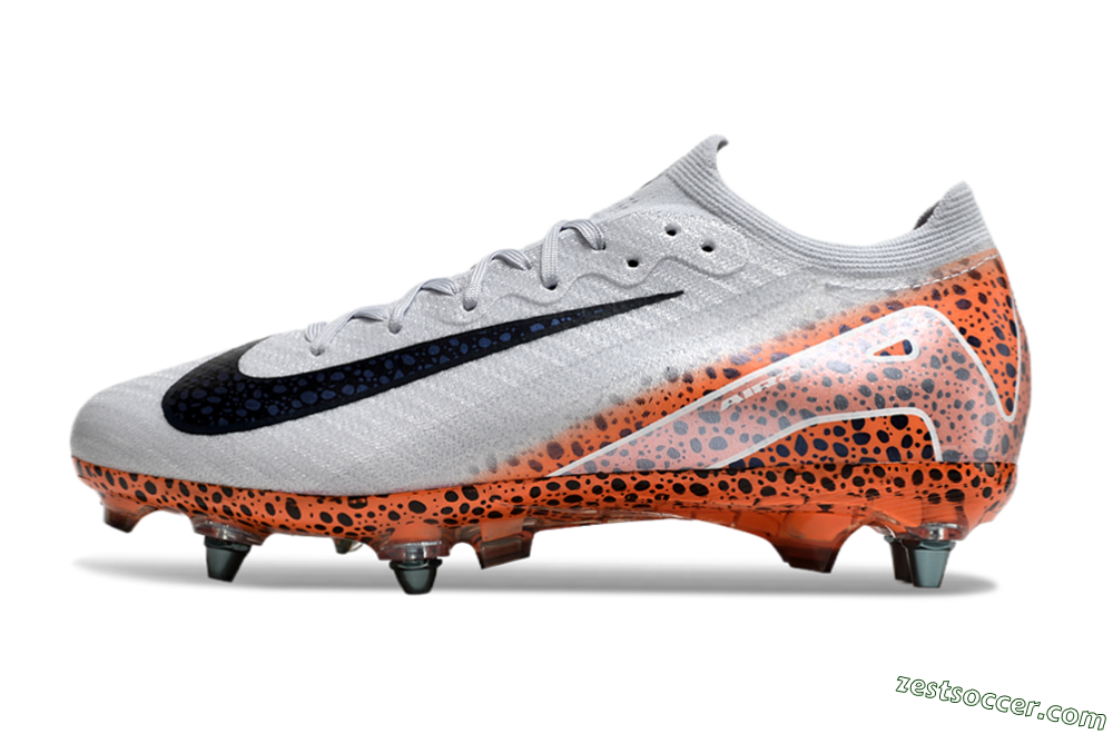 Nike Air Zoom Mercurial Vapor 16 Elite SG Low-Tops Soccer Cleats - Grey/Black/Leopard 2