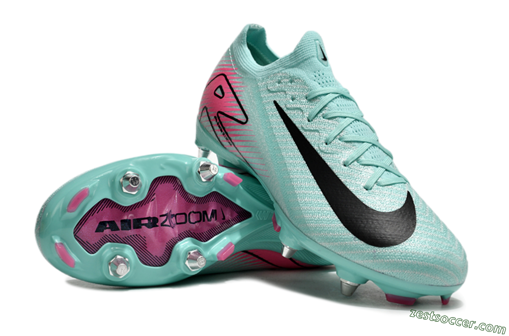 Nike Air Zoom Mercurial Vapor 16 Elite SG Low-Tops Soccer Cleats - Jade/Black/Pink 3