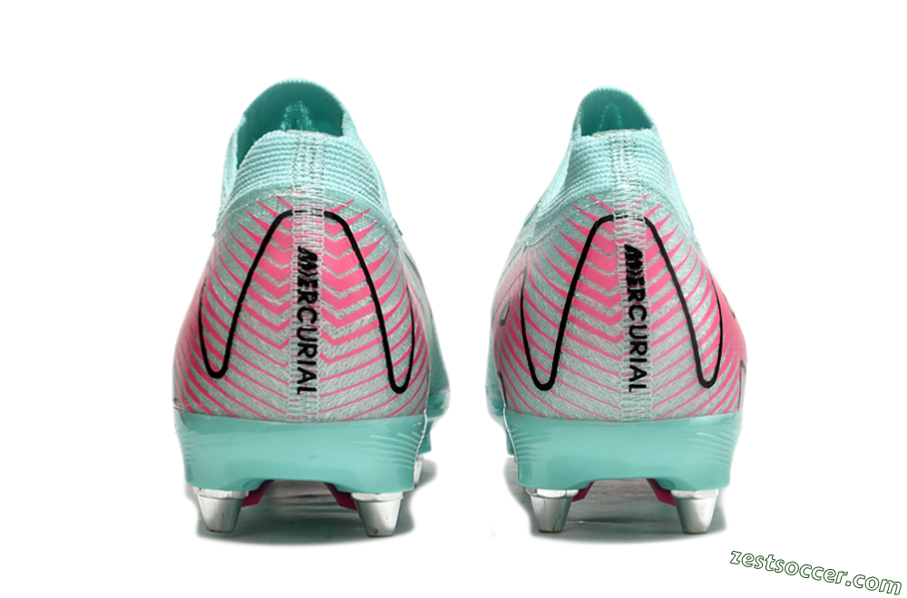 Nike Air Zoom Mercurial Vapor 16 Elite SG Low-Tops Soccer Cleats - Jade/Black/Pink 5
