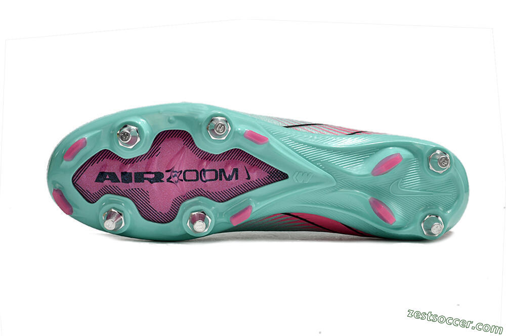 Nike Air Zoom Mercurial Vapor 16 Elite SG Low-Tops Soccer Cleats - Jade/Black/Pink 6