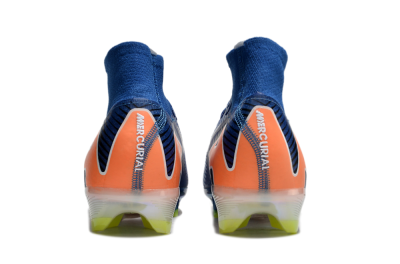 Nike Air Zoom Mercurial Superfly 10 Elite FG High-Tops Soccer Cleats - Blue/White/Orange