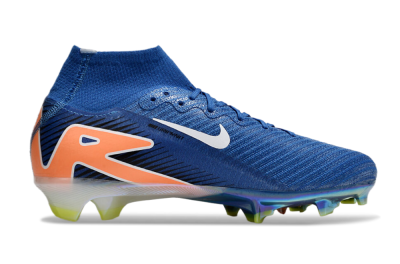 Nike Air Zoom Mercurial Superfly 10 Elite FG High-Tops Soccer Cleats - Blue/White/Orange