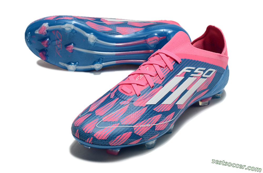 Adidas F50 Elite FG Low-Tops Soccer Cleats - Blue/White/Red 3