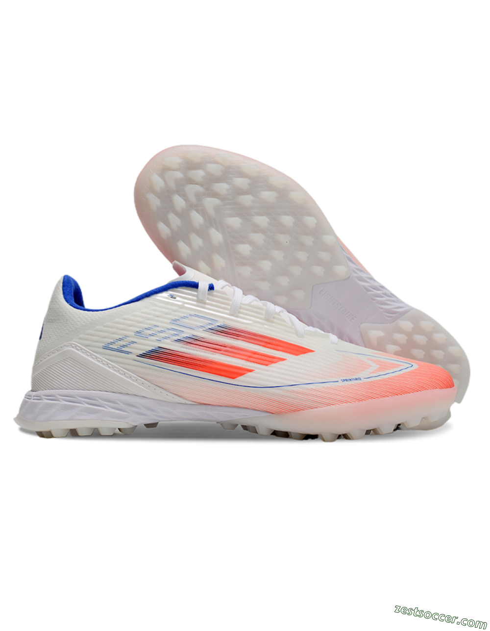 Adidas F50 Pro TF Low-Tops Soccer Shoes - White/Red/Blue 0