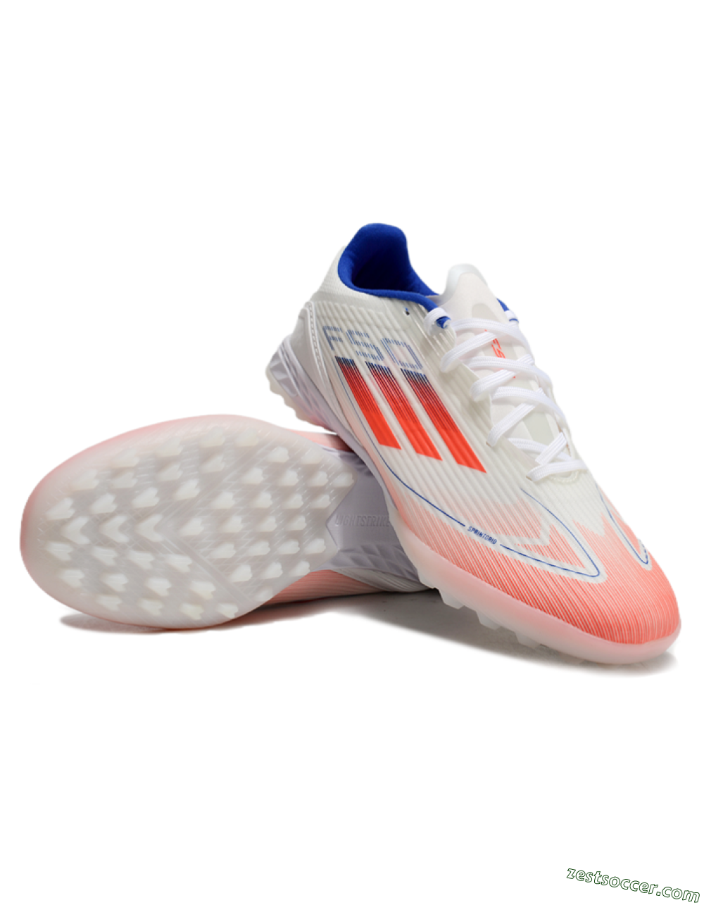 Adidas F50 Pro TF Low-Tops Soccer Shoes - White/Red/Blue 3