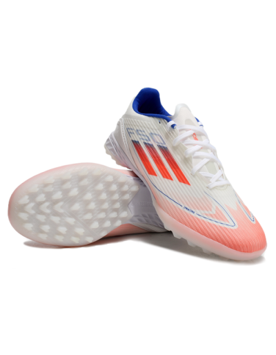 Adidas F50 Pro TF Low-Tops Soccer Shoes - White/Red/Blue
