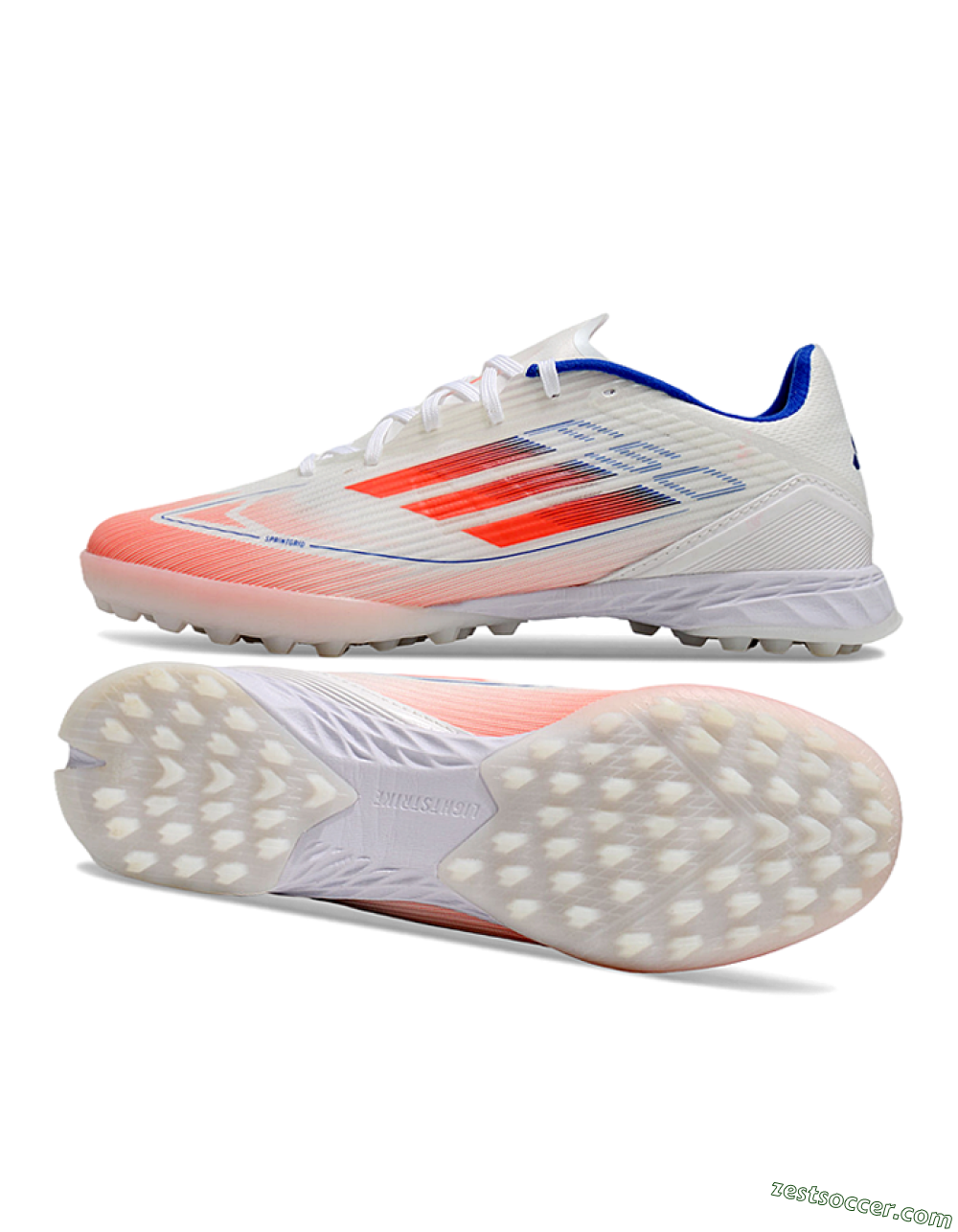 Adidas F50 Pro TF Low-Tops Soccer Shoes - White/Red/Blue 1