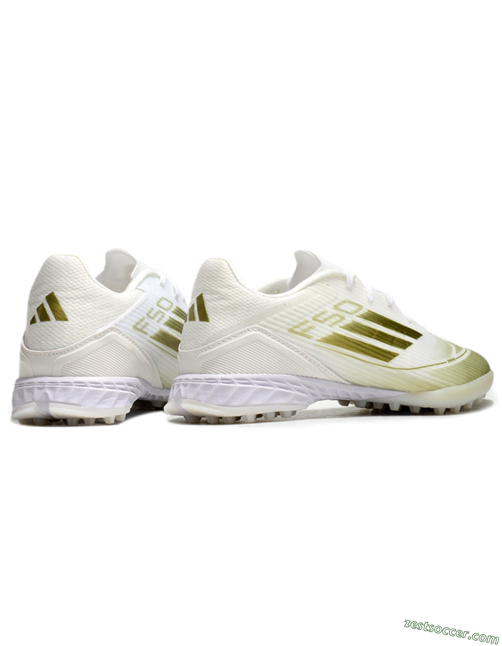Adidas F50 Pro TF Low-Tops Soccer Shoes - White/Gold 6